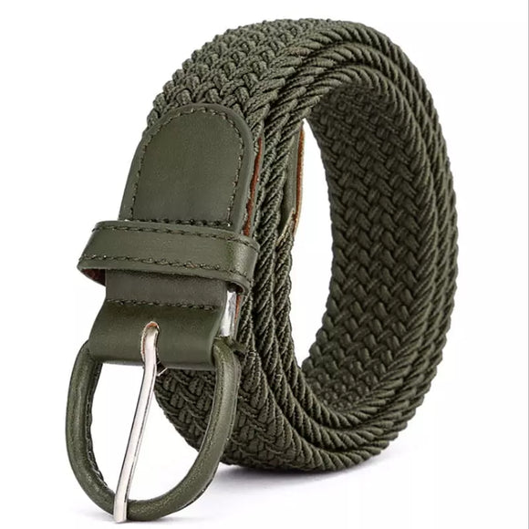 Weaved Elasticated Belt Army Green