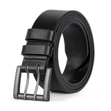 Andy Double Pin Leather Belt - Black