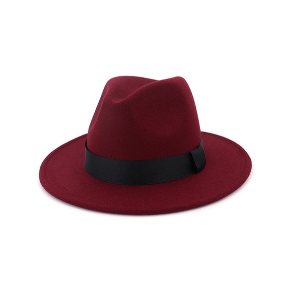 Wine Red Classic Fedora Hat