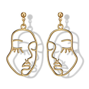Hollow Out Face Earrings